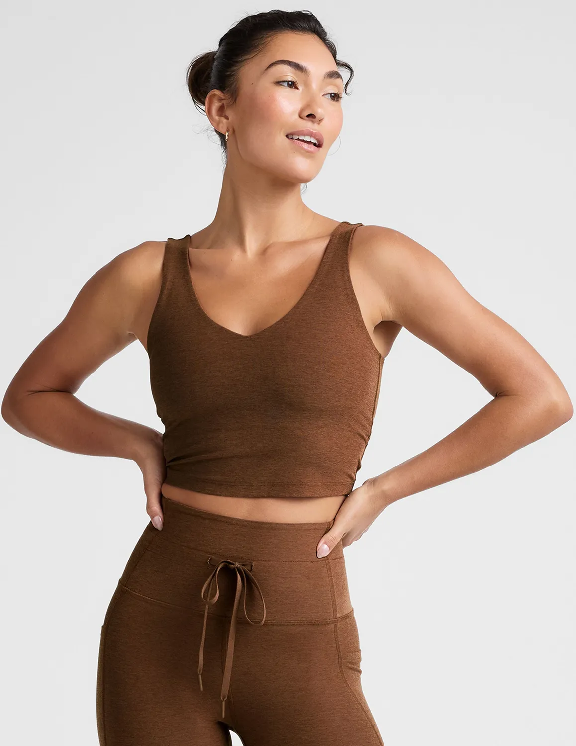 Beyond Yoga Spacedye Good Day Cropped Tank träningslinne Bold Mocha
