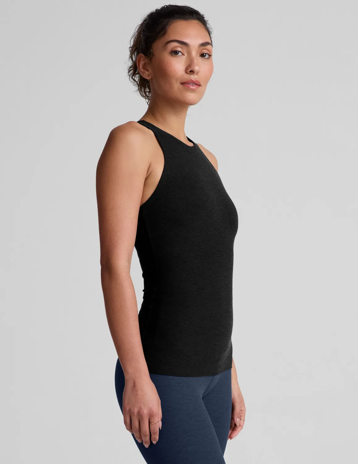 Beyond Yoga Spacedye Refocus Tank linne Darkest Night med bh