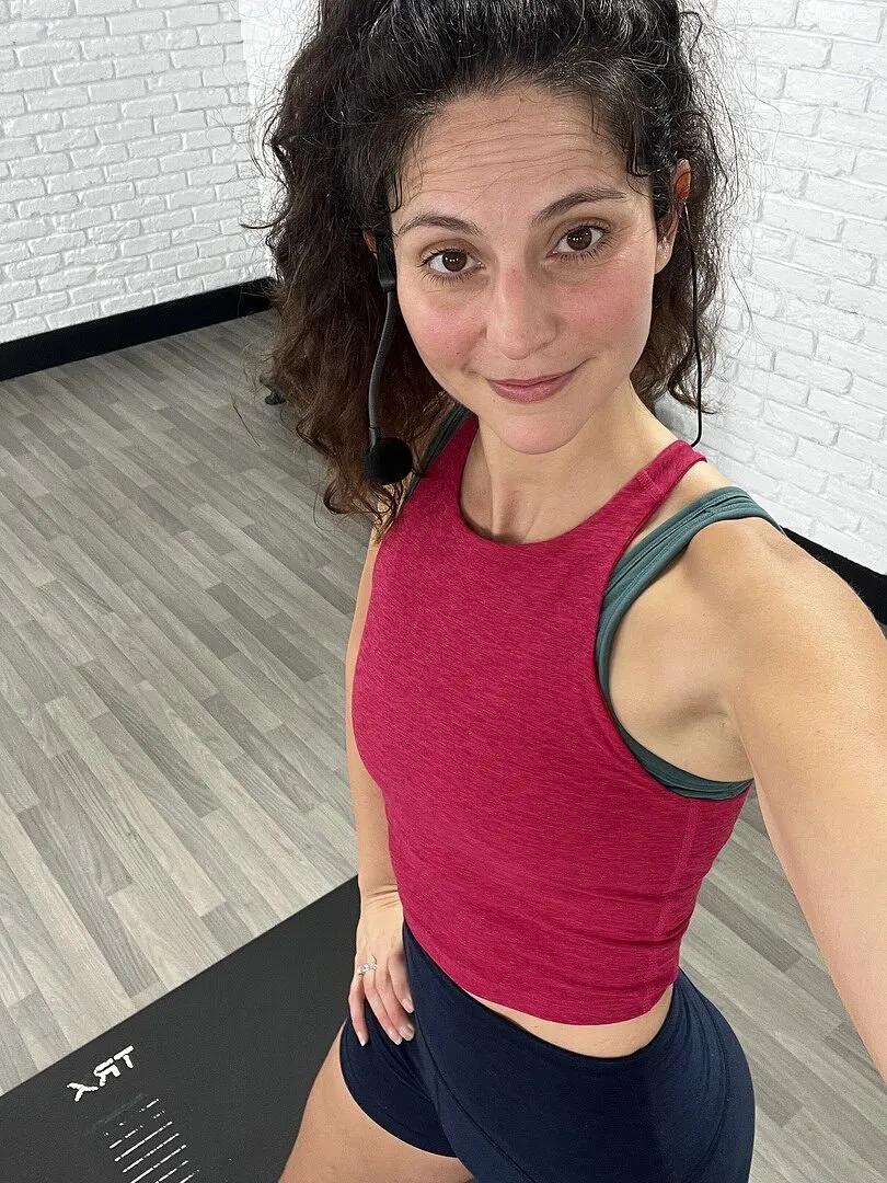 Beyond Yoga Spacedye Refocus Cropped Tank linne Ultra Blue Heather med bh