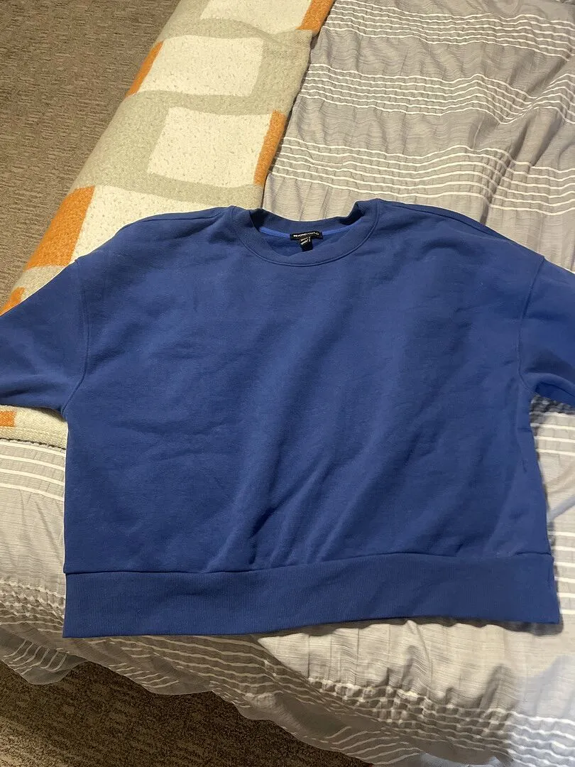 Beyond Yoga LuxeFleece Crewneck Sweatshirt tröja ljusblå lös