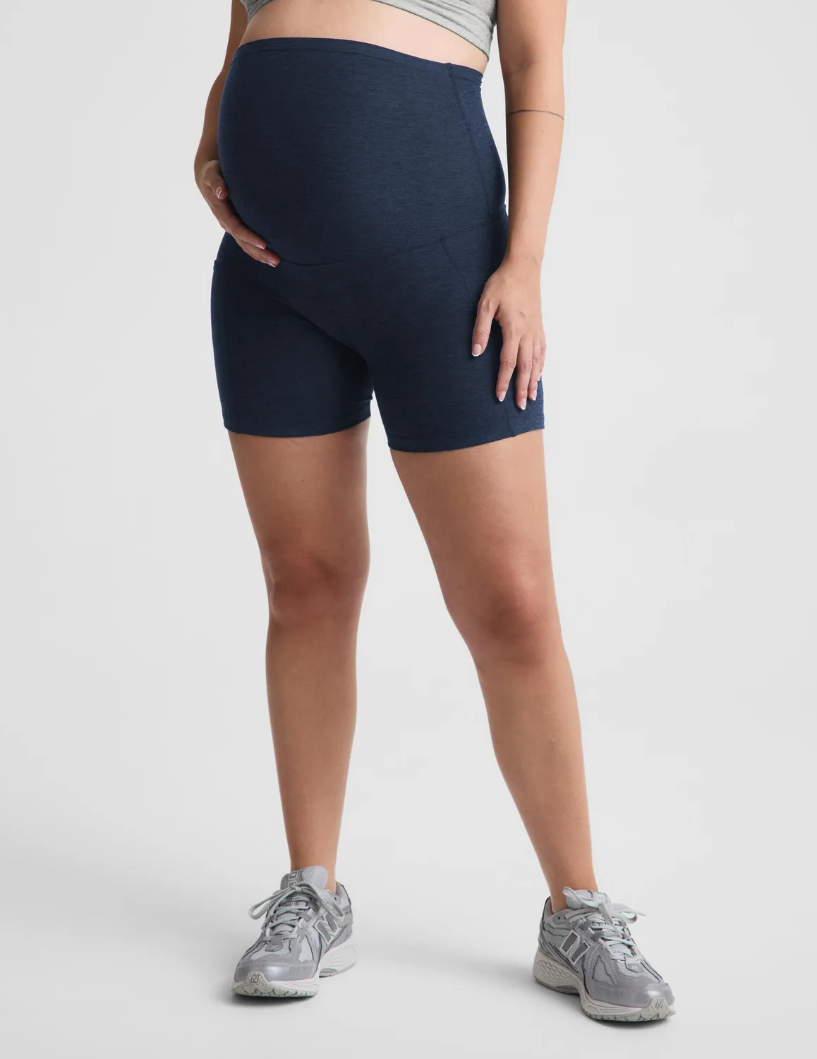Beyond Yoga Spacedye Keep Pace 5" gravidshorts Nocturnal Navy stretch