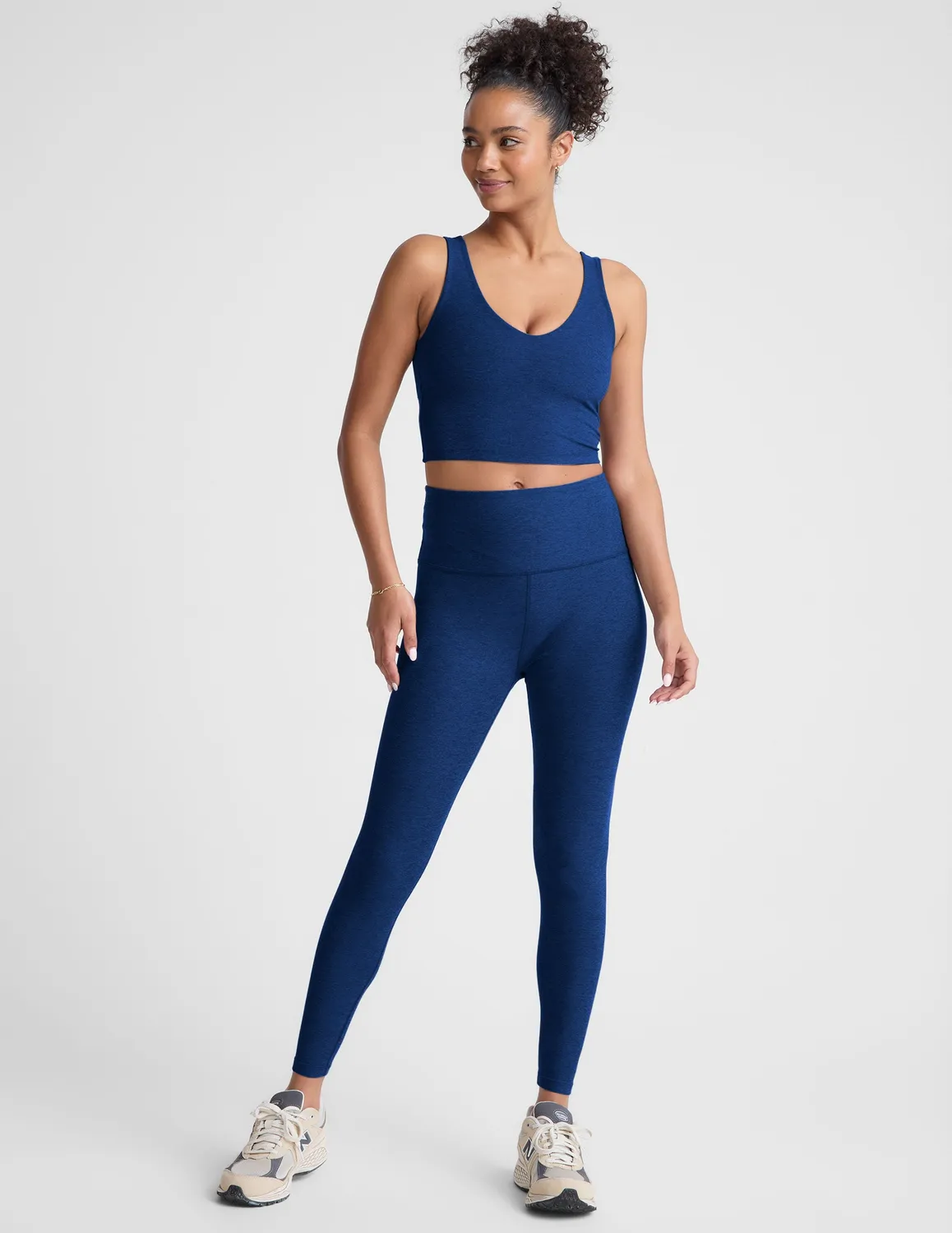 Beyond Yoga Spacedye Good Day Cropped Tank träningslinne Marine Blue