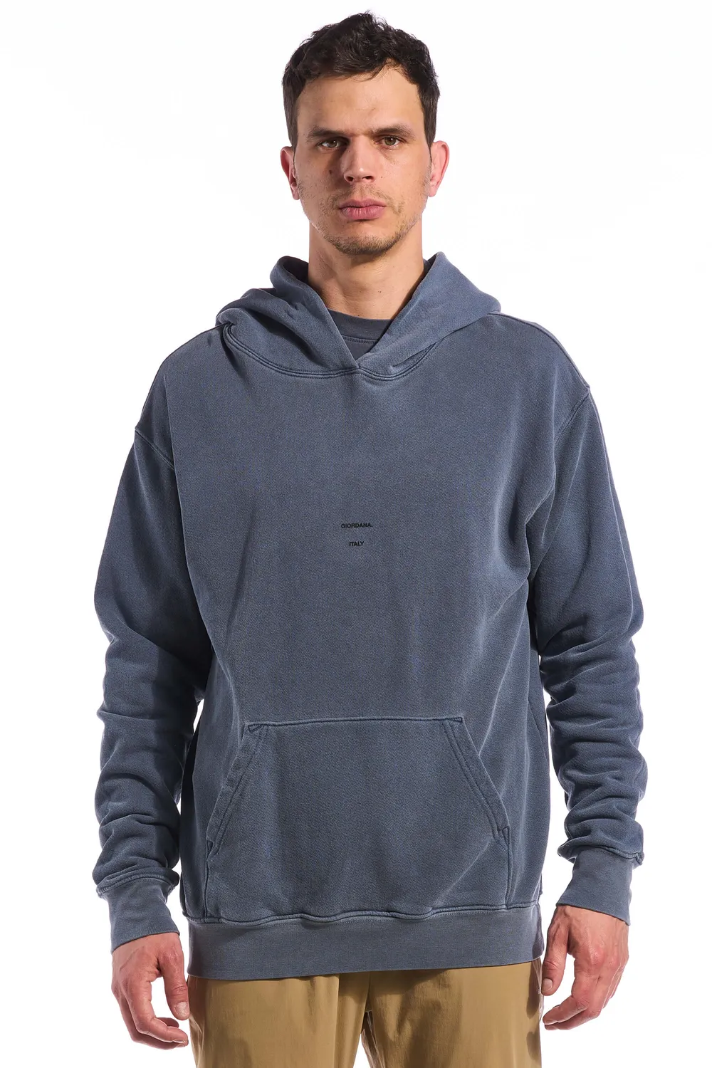 Giordana Steps hoodie gråblå bomullsfleece