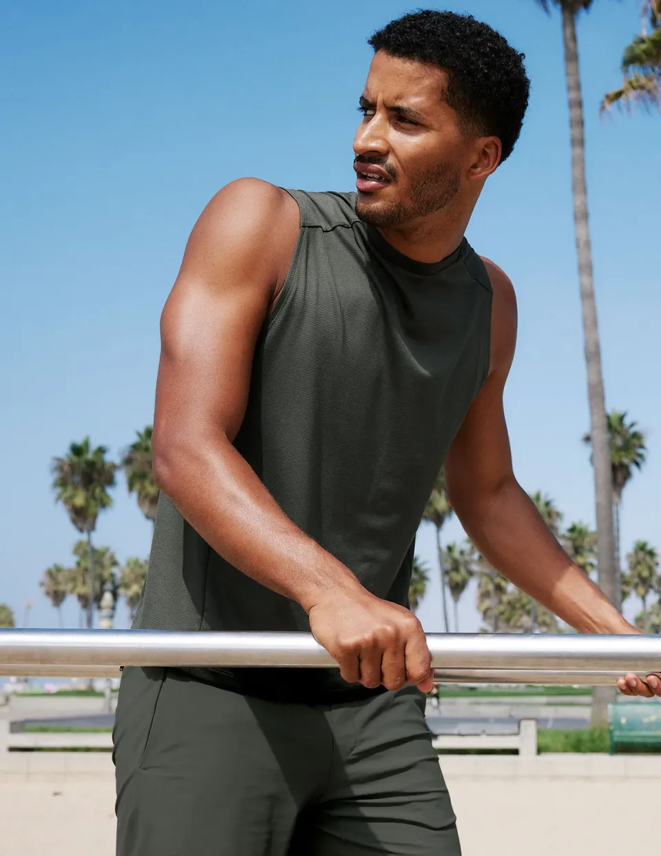 Beyond Yoga All In Active Tank linne slate green slim