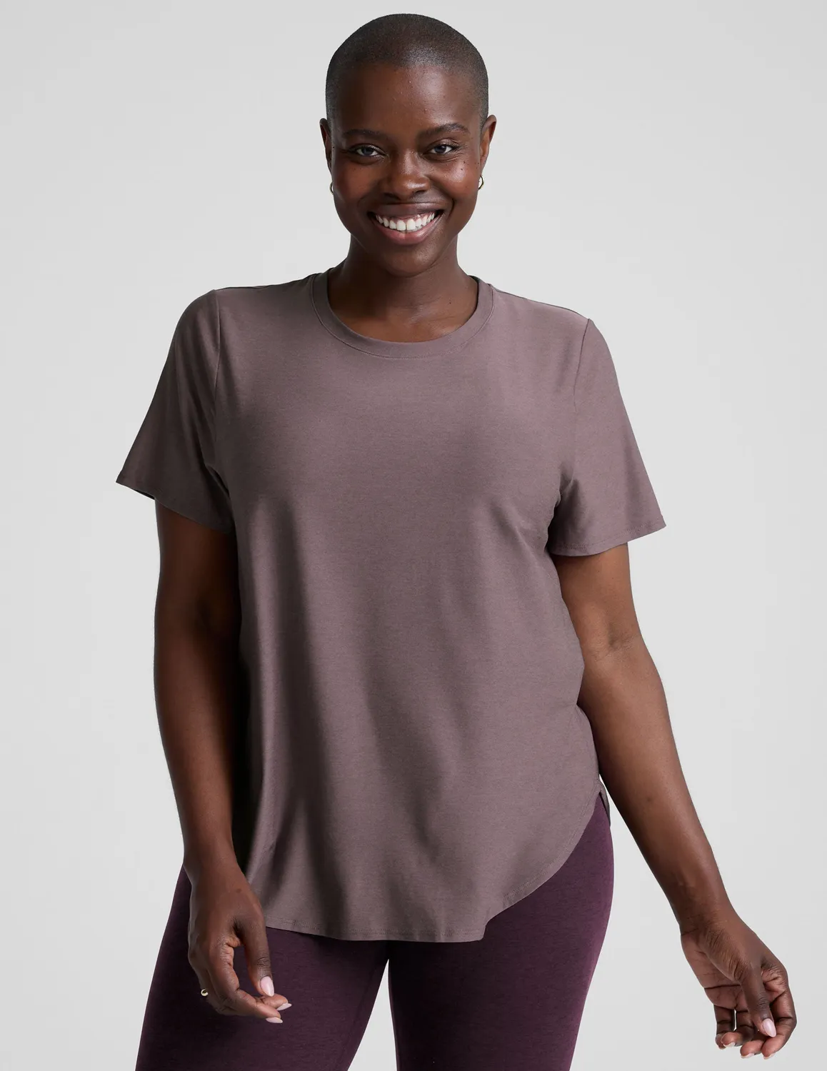Beyond Yoga Featherweight On The Down Low T-shirt Soft Violet Dusk Heather luftig