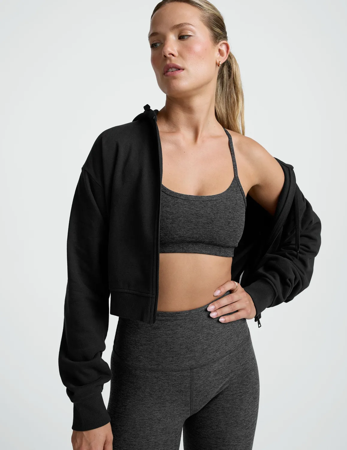 Beyond Yoga Spacedye Slim Racerback sport-bh Black-Charcoal