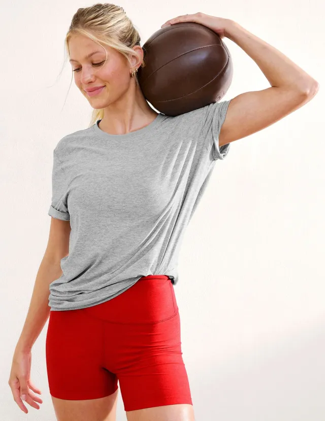 Beyond Yoga Always Beyond Crew Tee 2.0 t-shirt Silver Mist lätt