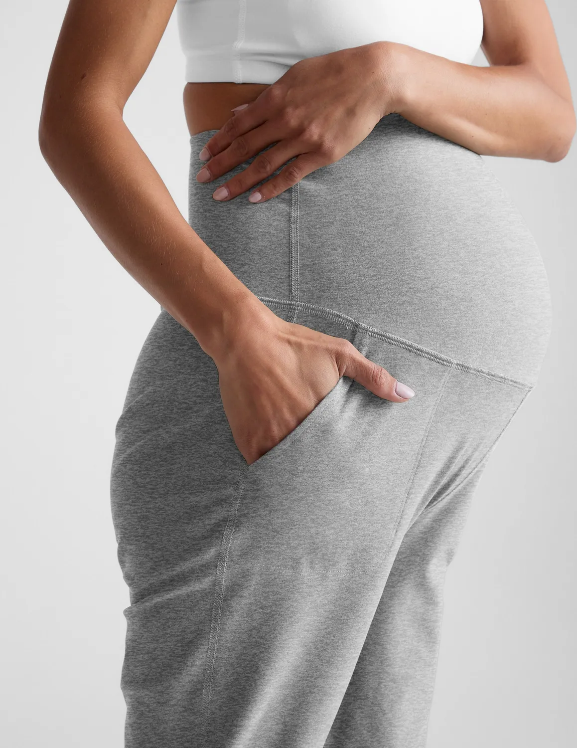 Beyond Yoga Spacedye Beyond the Bump gravidjogger Silver Mist hög midja