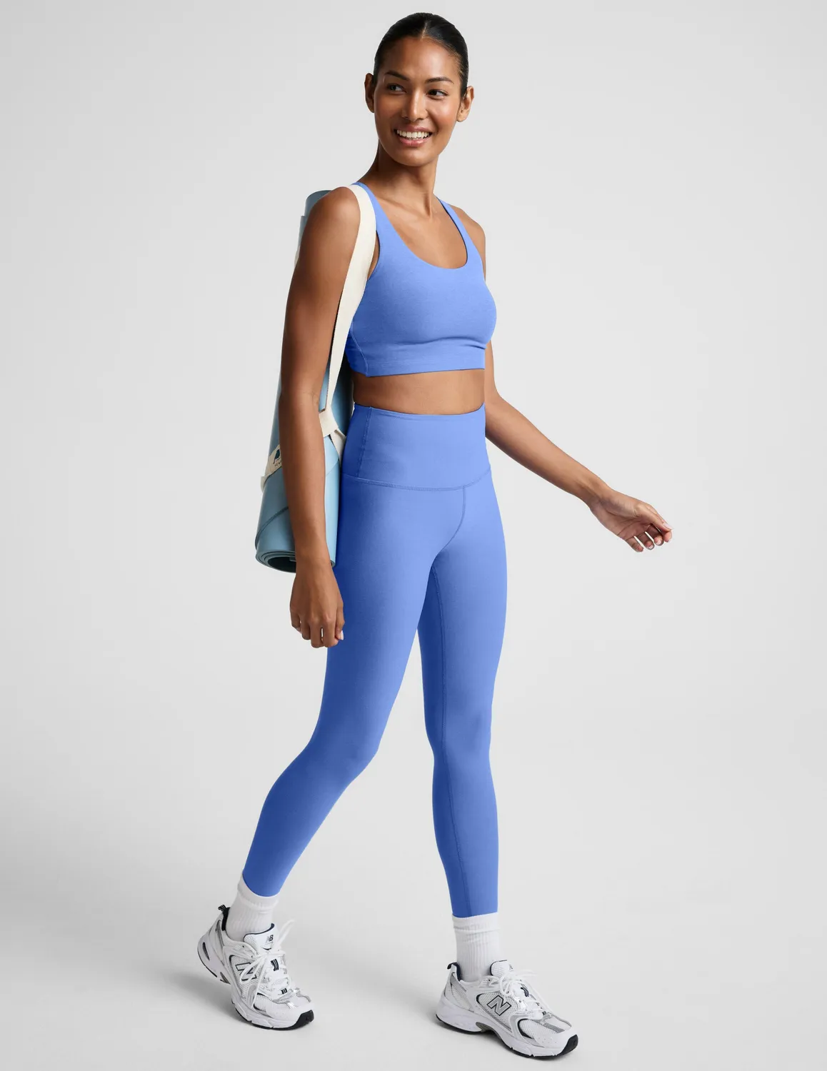 Beyond Yoga Spacedye Twister Cropped Tank linne Wild Flower Blue mjuk