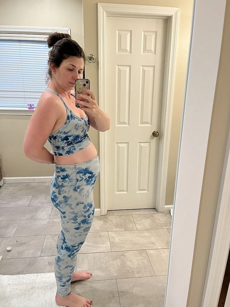 Beyond Yoga SoftMark Daydream Meadow High Waisted Midi leggings blå