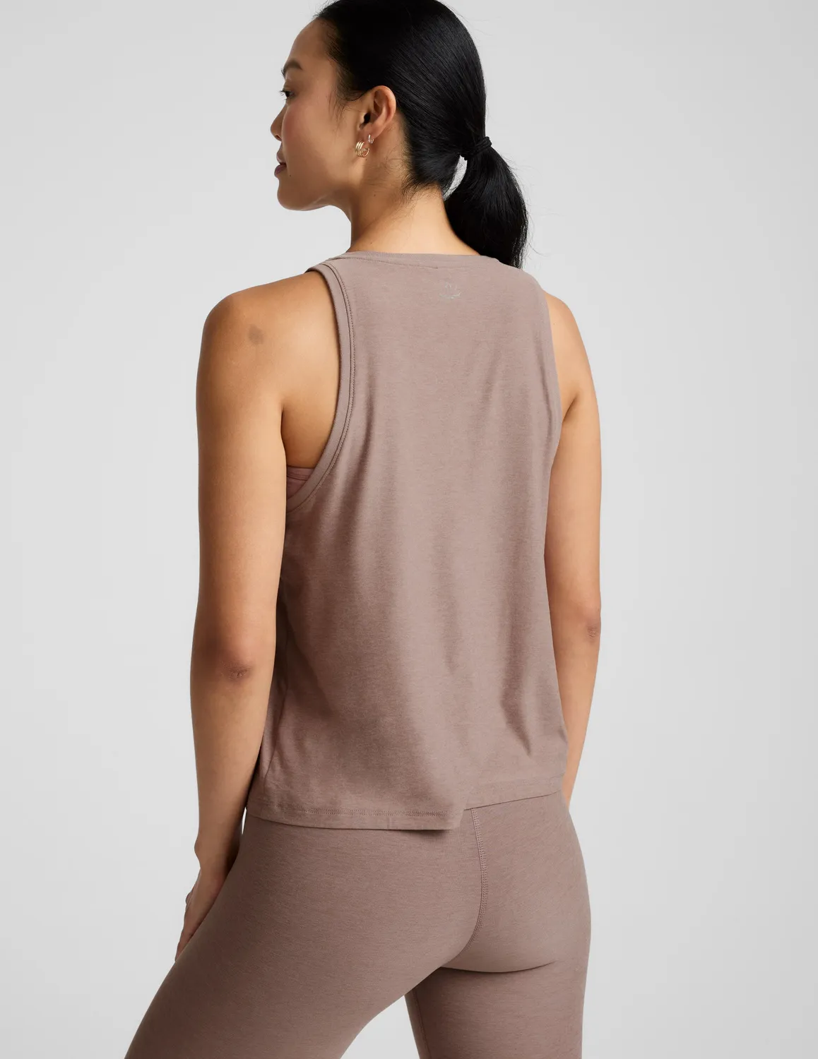 Beyond Yoga Featherweight Rebalance Tank linne Rosey Taupe Heather lös