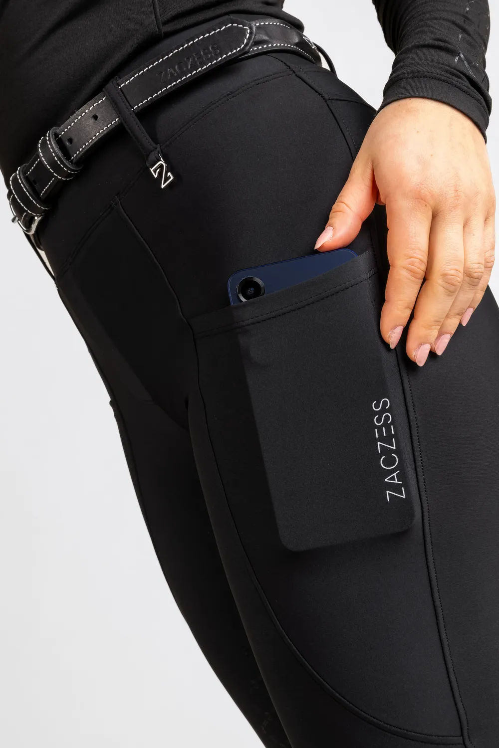 ZacZess London Hybrid ridleggings svart hög midja