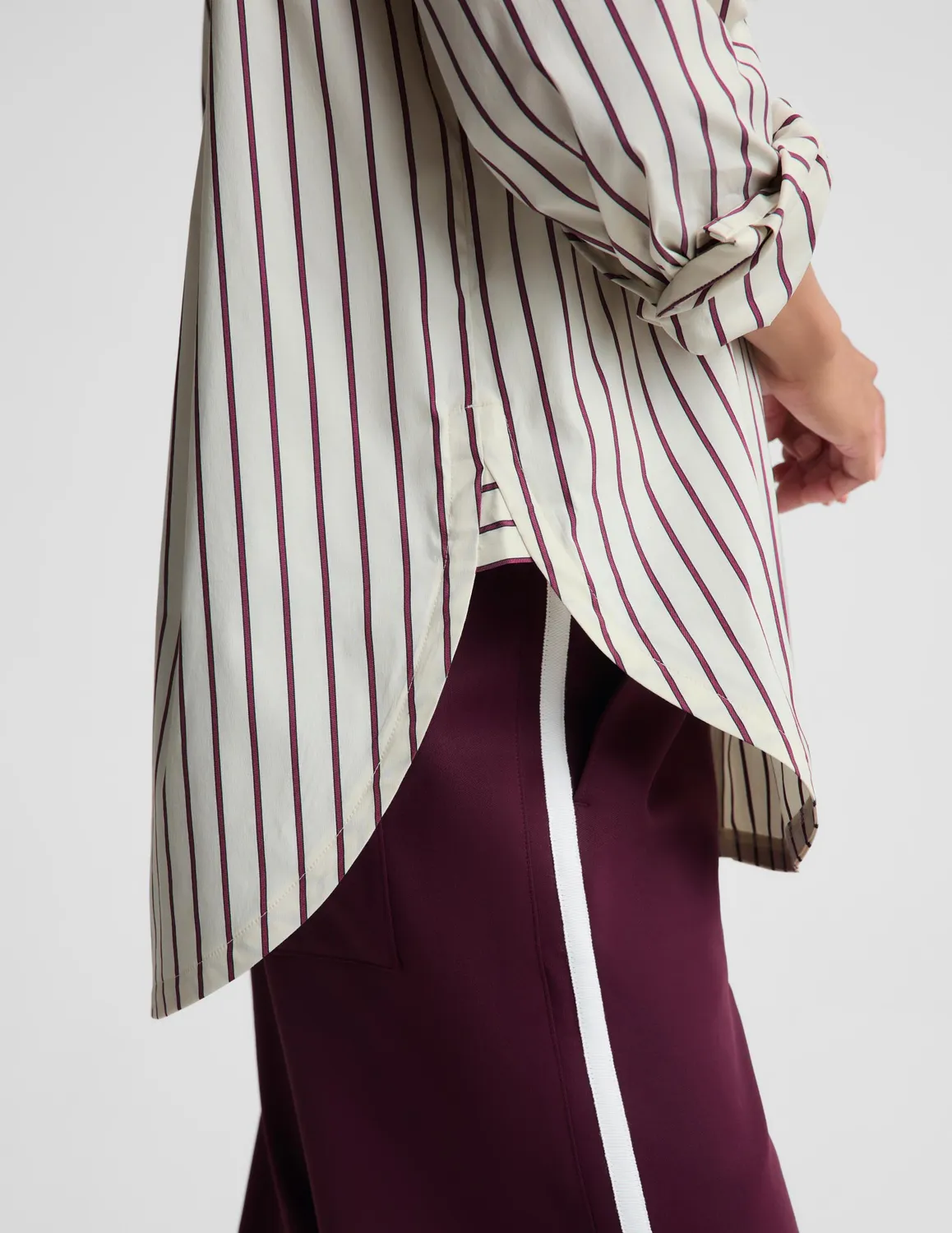 Beyond Yoga Forever Favorite Button Down skjorta sea salt randig