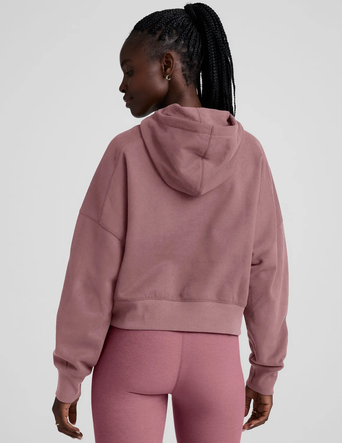 Beyond Yoga LuxeFleece Hoodie hoodtröja Rose Brush avslappnad