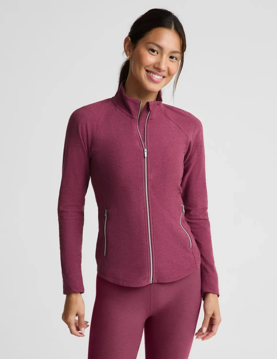 Beyond Yoga Spacedye High Definition Long Jacket jacka röd melerad