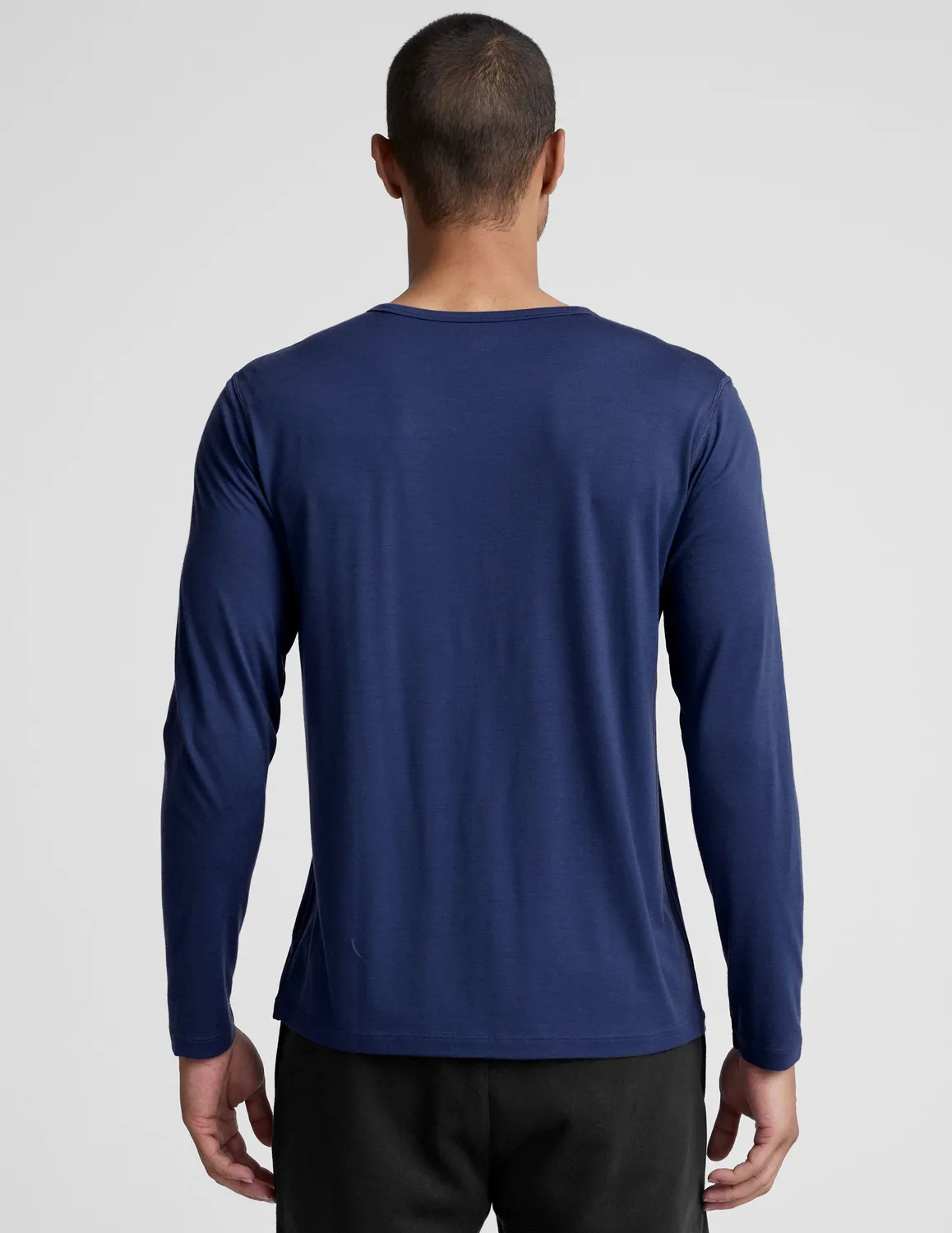 Beyond Yoga Merino Wool Men's Long Sleeve Crew tröja Dark Cobalt
