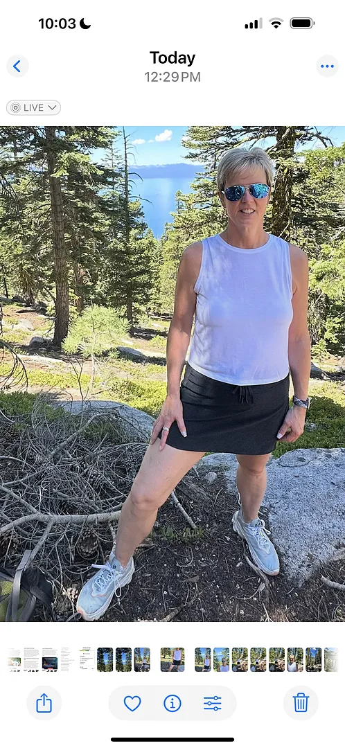 Beyond Yoga Spacedye Go Pocket Skirt träningskjol Cloud White med fickor