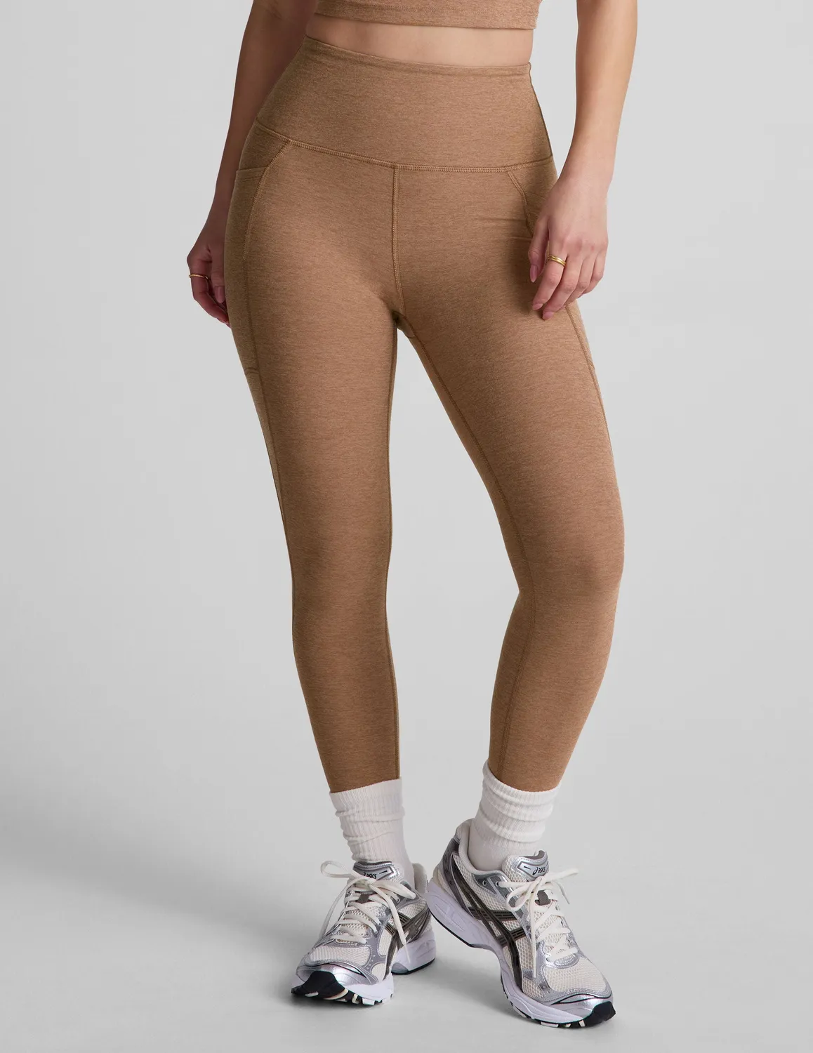 Beyond Yoga Spacedye Out Of Pocket High Waisted Capri Legging 26" leggings Desert Sand Heather