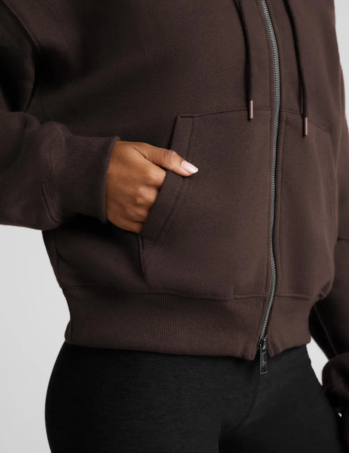 Beyond Yoga LuxeFleece 2.0 Full-Zip Hoodie dark chocolate hoodie
