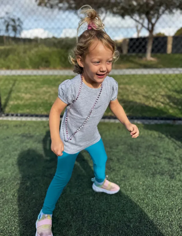 Beyond Yoga Spacedye Toddler Legging barntights blå mjuka
