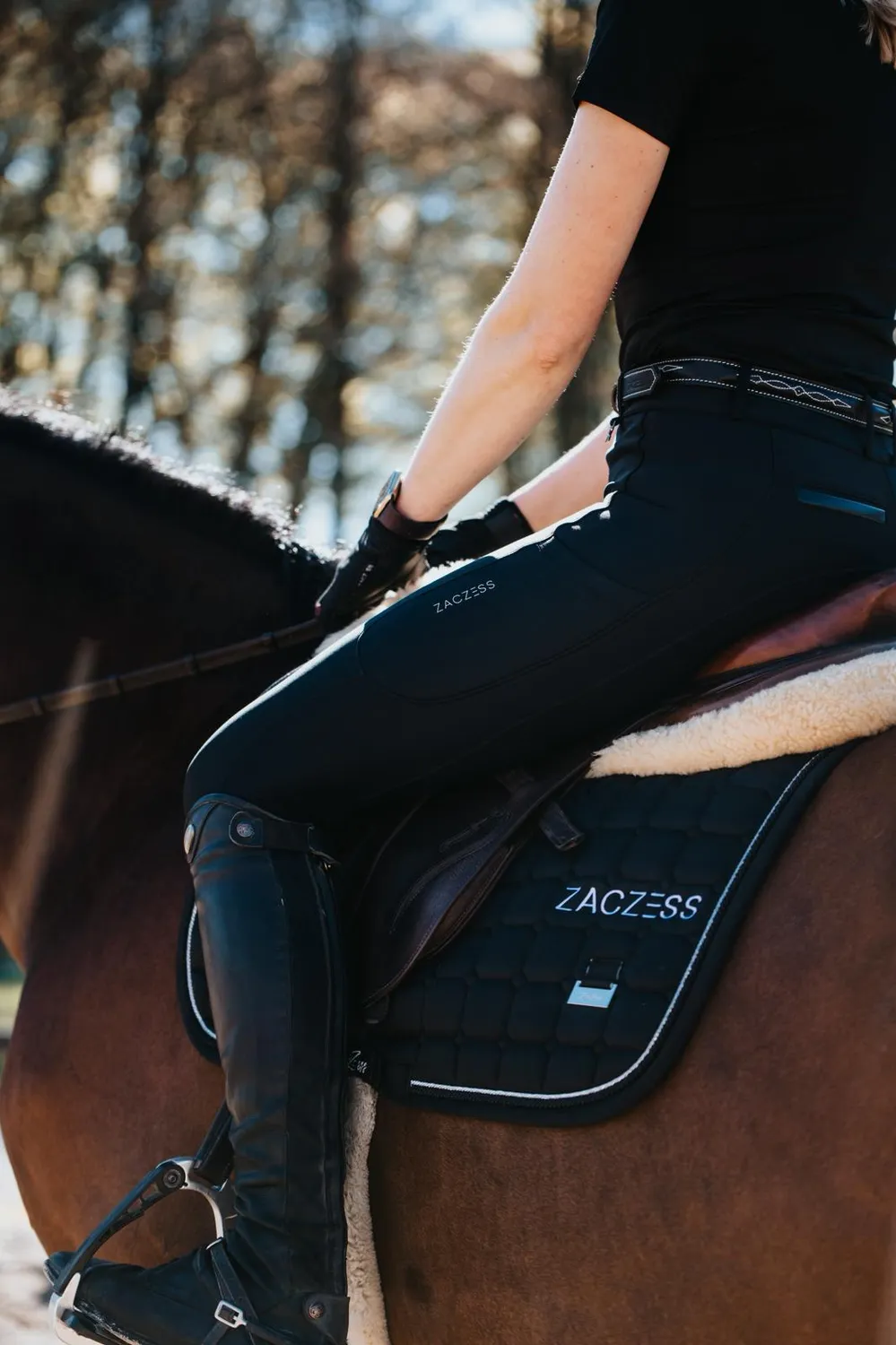ZacZess Bombay Soft ridbyxor svart med mobilfickor stretch