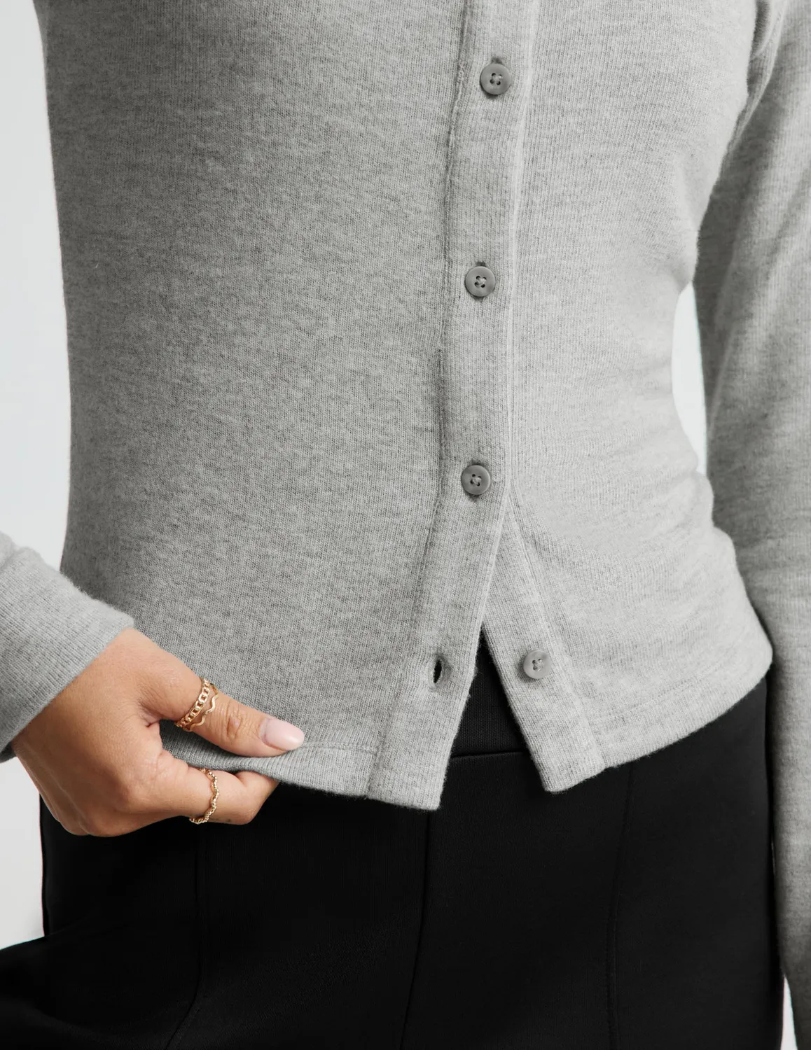 Beyond Yoga LuxeLayer Fitted Cardigan kofta Heather Gray figurnära