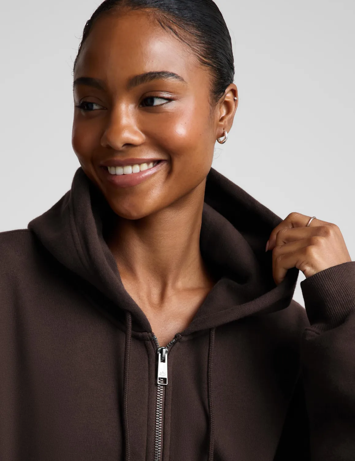 Beyond Yoga LuxeFleece 2.0 Full-Zip Hoodie dark chocolate hoodie