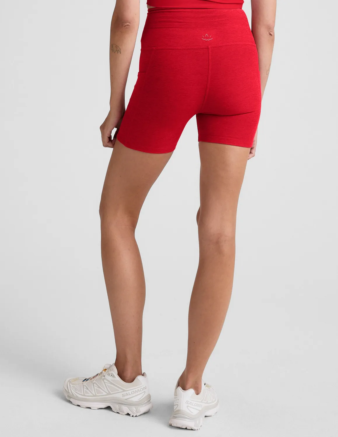 Beyond Yoga Spacedye Go Pocket 5" Short shorts Candy Apple Red fickor