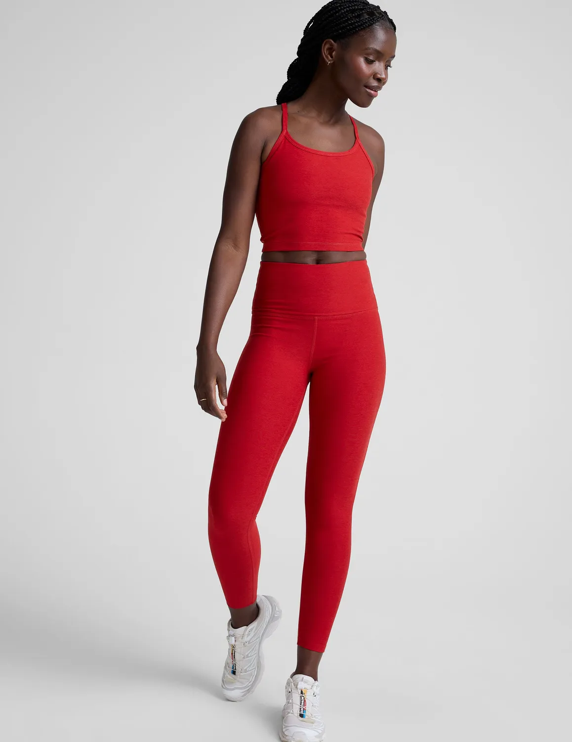 Beyond Yoga Spacedye Caught In The Midi tights Holly Red Heather hög midja