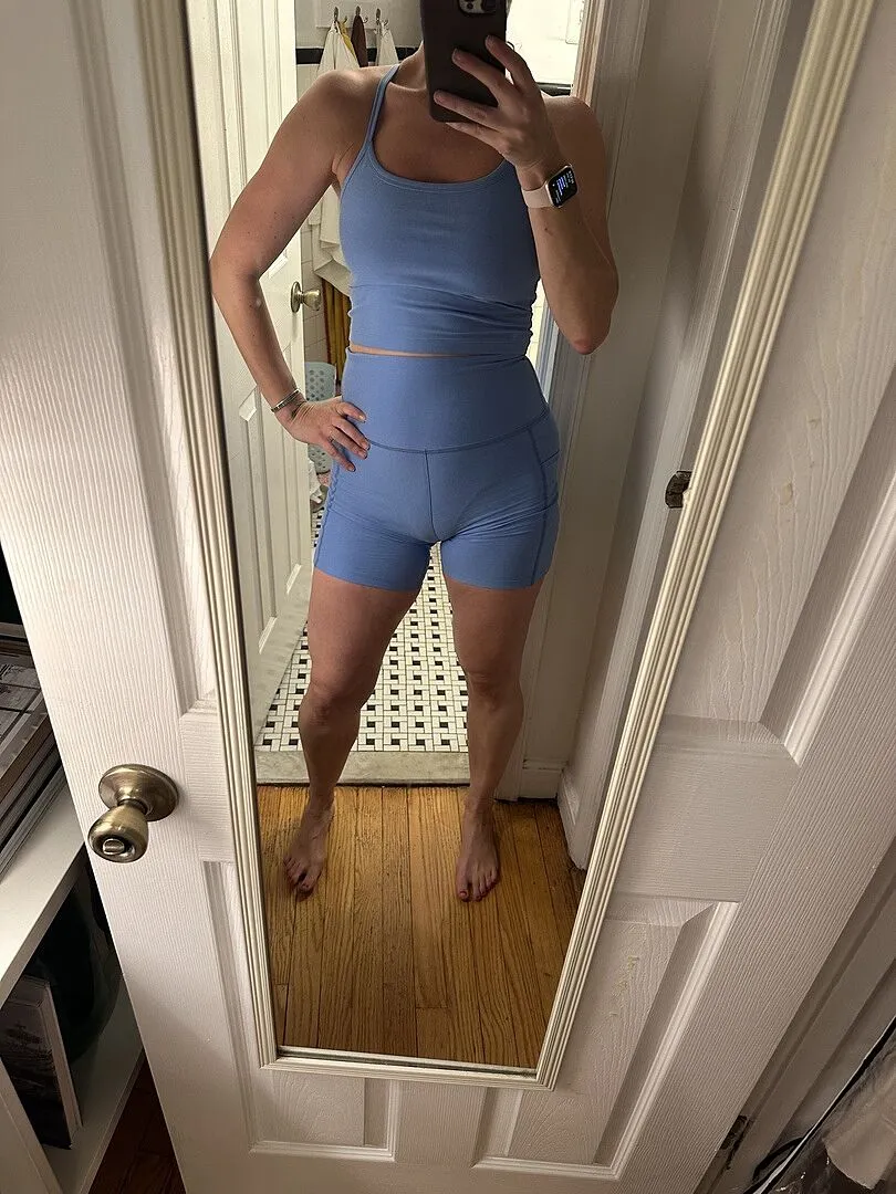 Beyond Yoga Spacedye Keep Pace 5 Pocket Shorts Iced Mocha med fickor