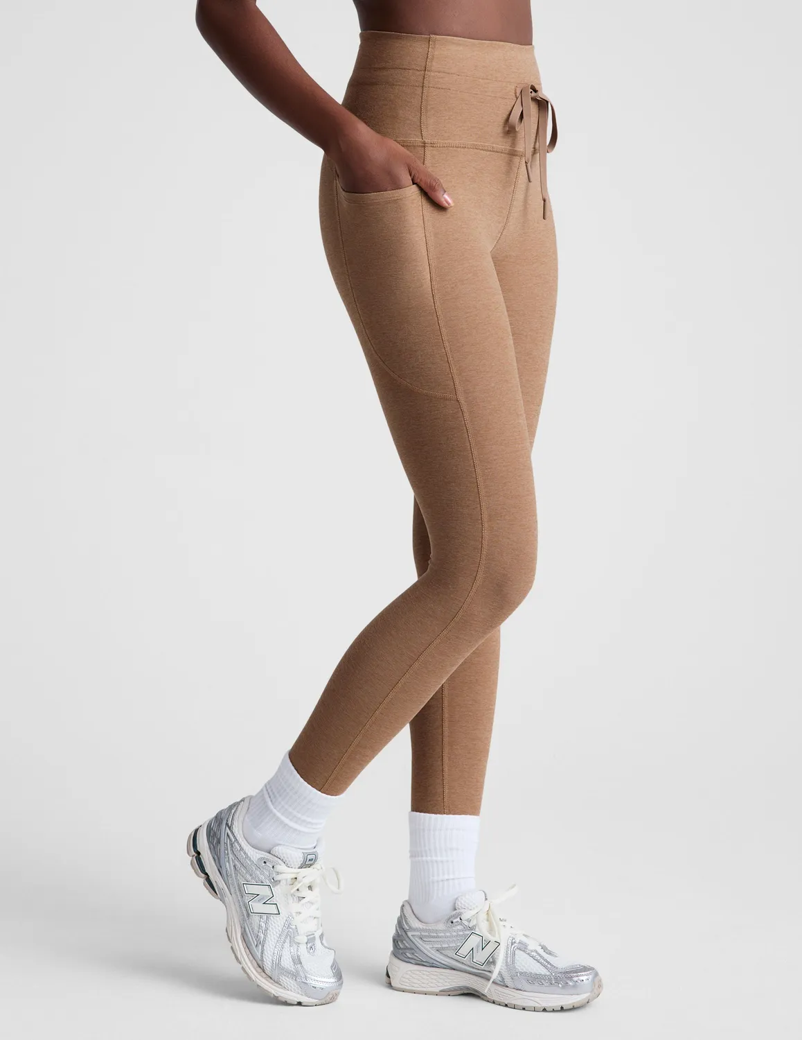Beyond Yoga Spacedye Go Pocket Midi tights beige sand snöre