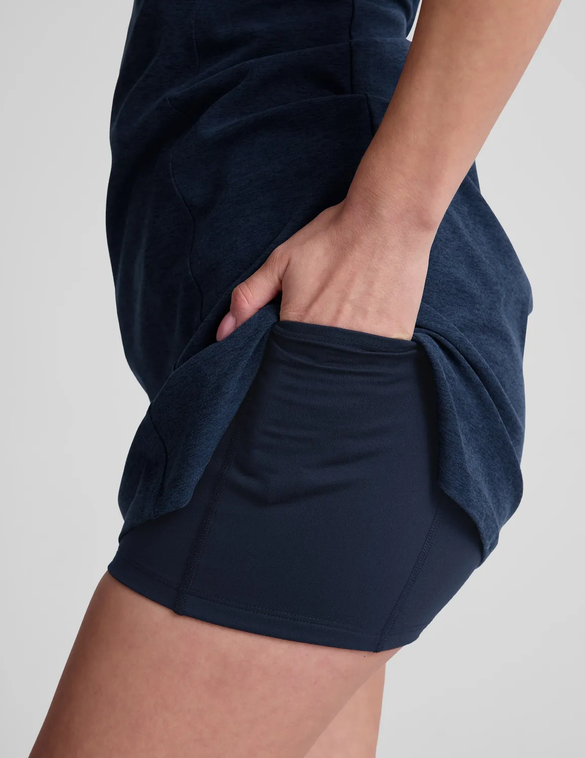 Beyond Yoga Spacedye Starting Line klänning Nocturnal Navy mini