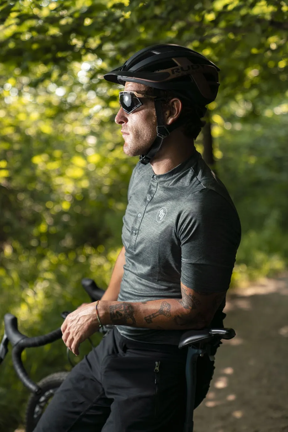 MB Wear Gravel Allday Green cykeltröja knappar
