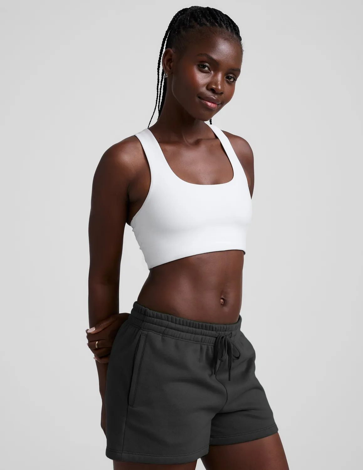 Beyond Yoga Spacedye Simplicity Long Line Bra 2.0 sportbh Cloud White mellanstöd
