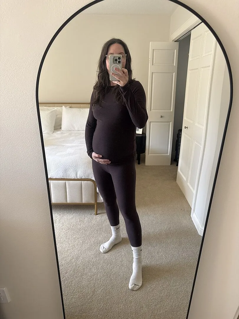 Beyond Yoga Spacedye Love the Bump Midi leggings Dark Ivy Heather gravid