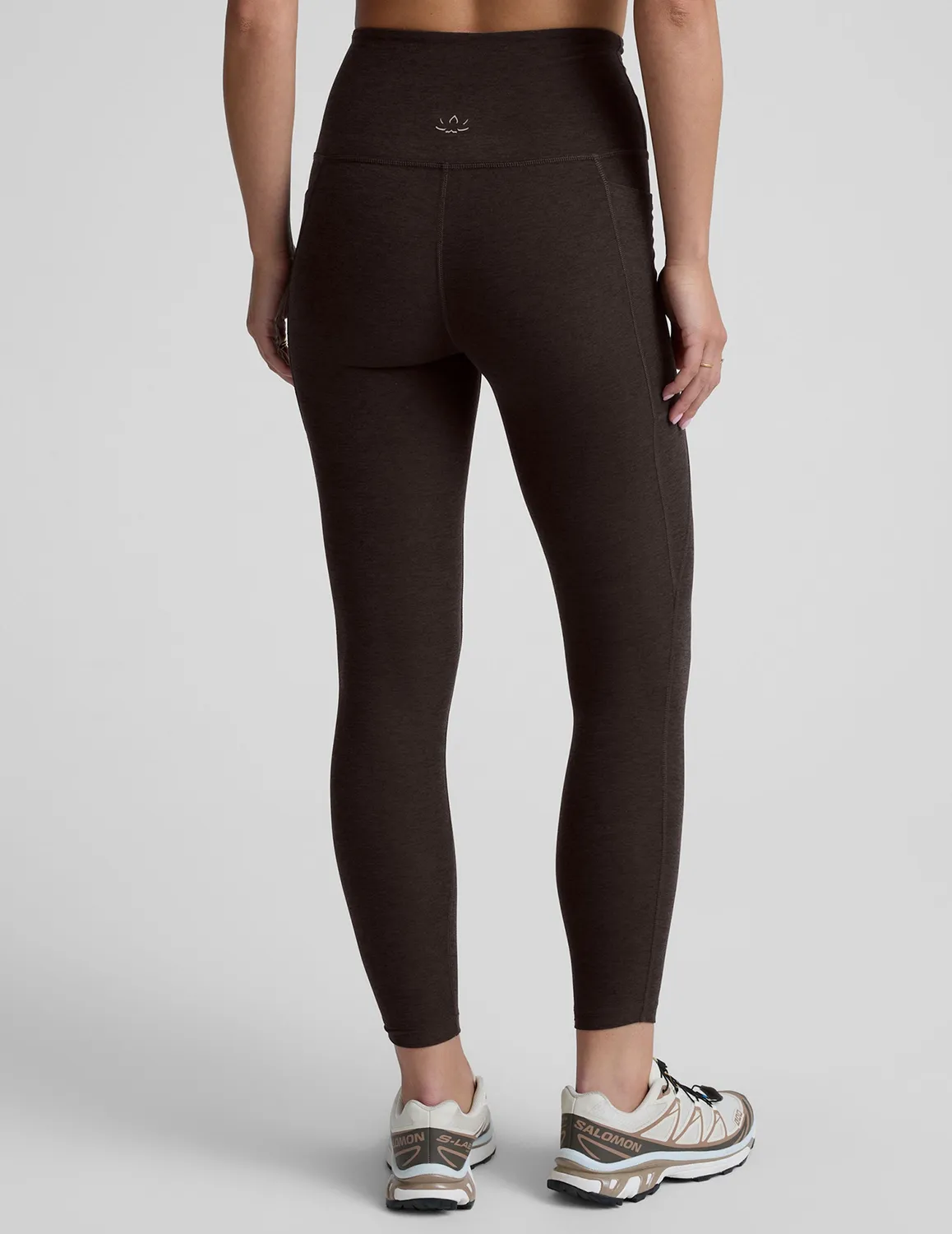 Beyond Yoga Spacedye Out Of Pocket High Waisted Midi Legging Dark Chocolate Heather