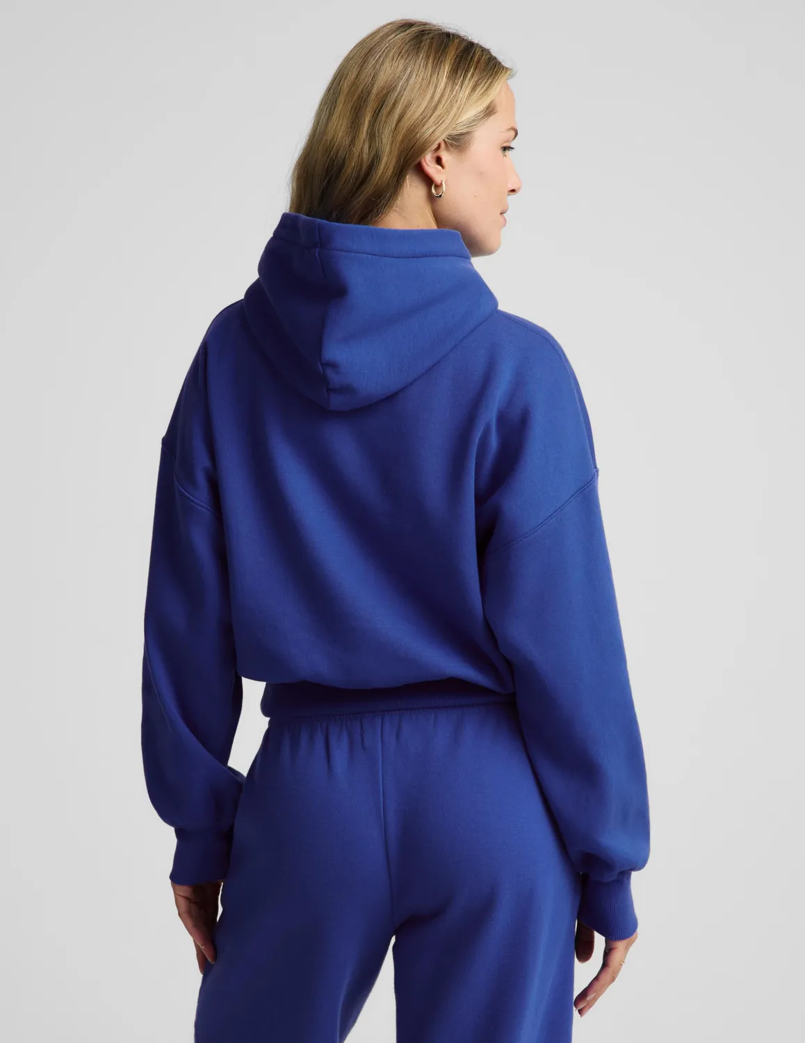 Beyond Yoga LuxeFleece 2.0 Hoodie hoodtröja Ultra Blue bomull