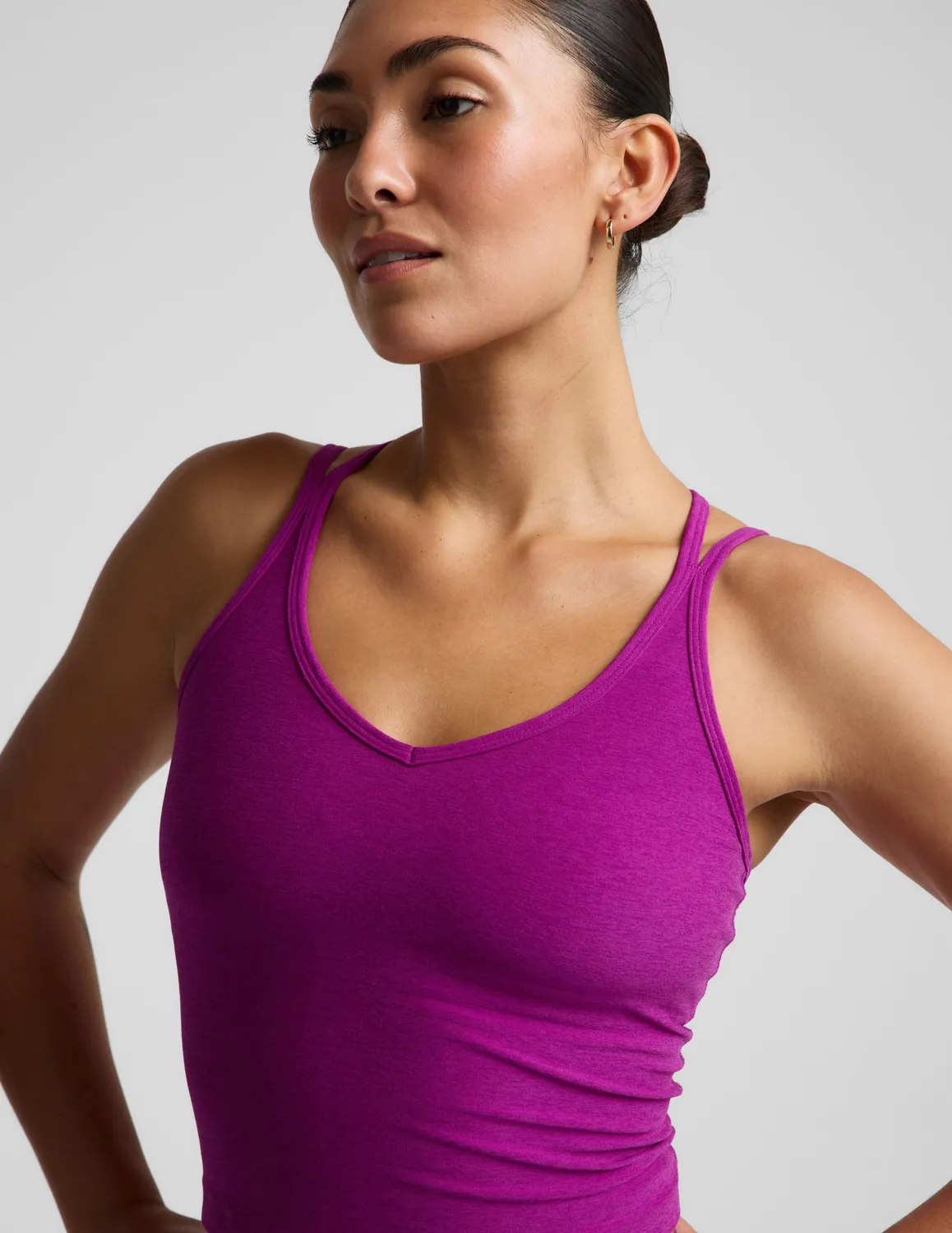 Beyond Yoga Spacedye Get Across träningslinne Berry Bliss bh-topp