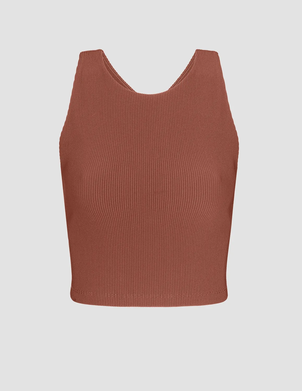 Beyond Yoga Refocus Ribbed Cropped Tank top Opulent Auburn med bh