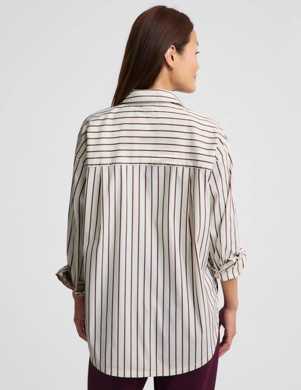 Beyond Yoga Forever Favorite Button Down skjorta sea salt randig