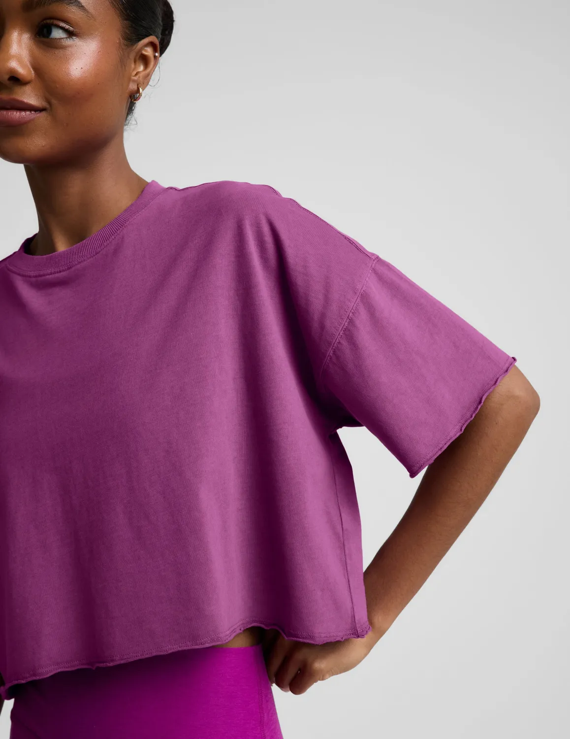 Beyond Yoga SoftKnit Better Than Ever Cropped t-shirt berry bliss