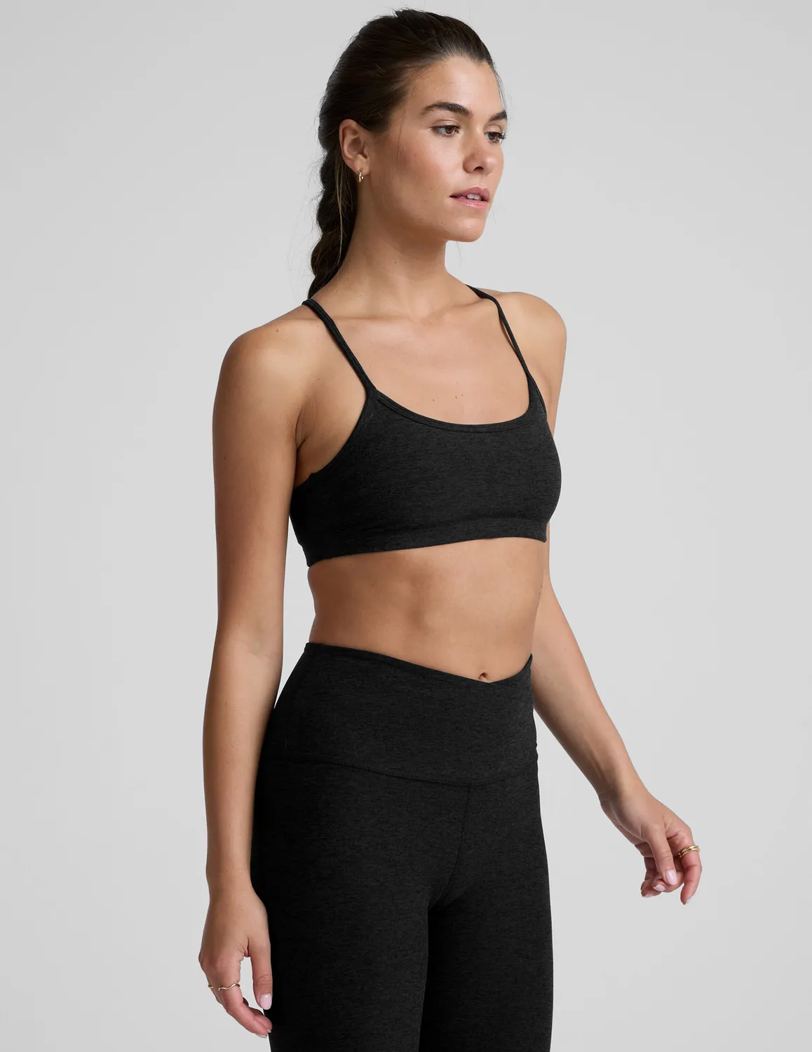 Beyond Yoga Spacedye Slim Racerback BH svart lätt stöd