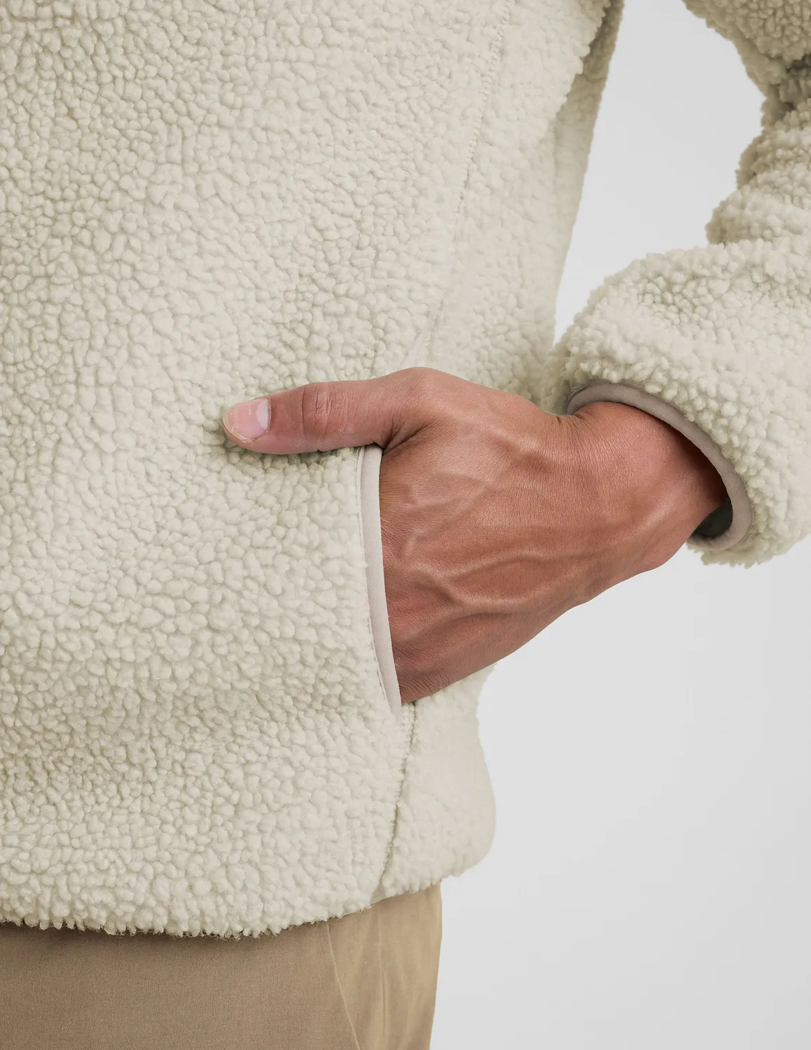 Beyond Yoga Boucle Fleece zipjacka Sand mjuk