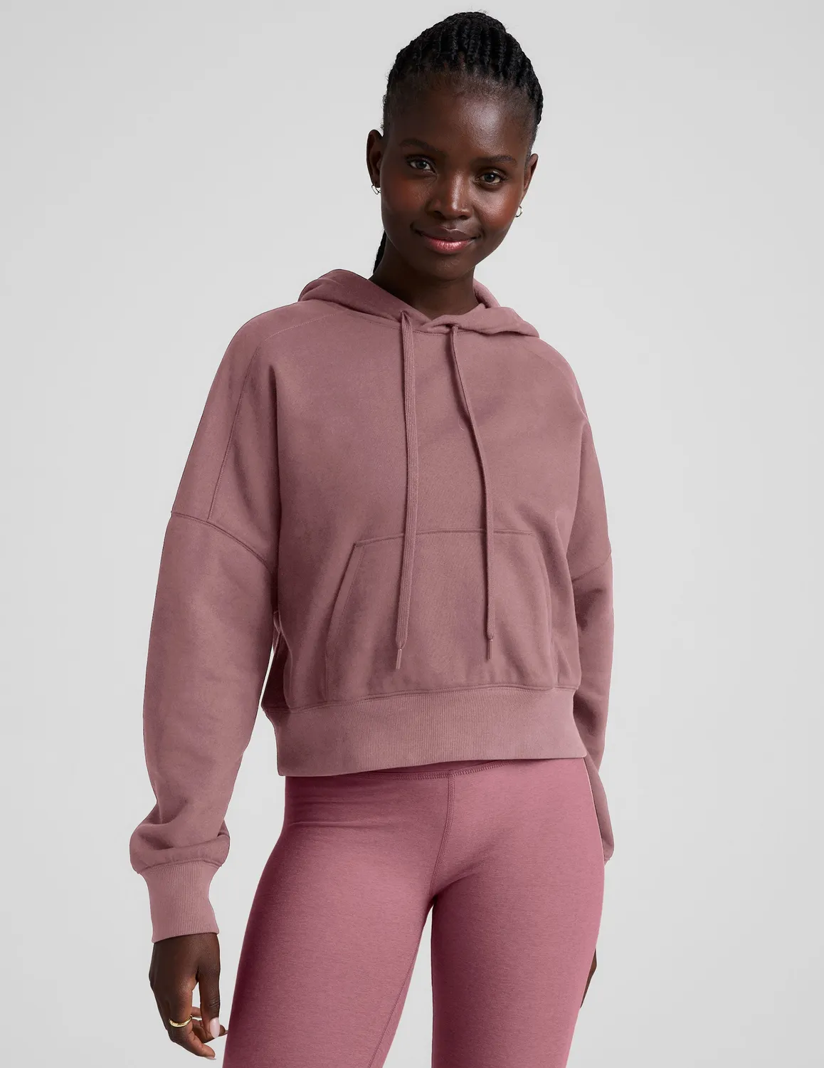 Beyond Yoga LuxeFleece Hoodie hoodtröja Rose Brush avslappnad