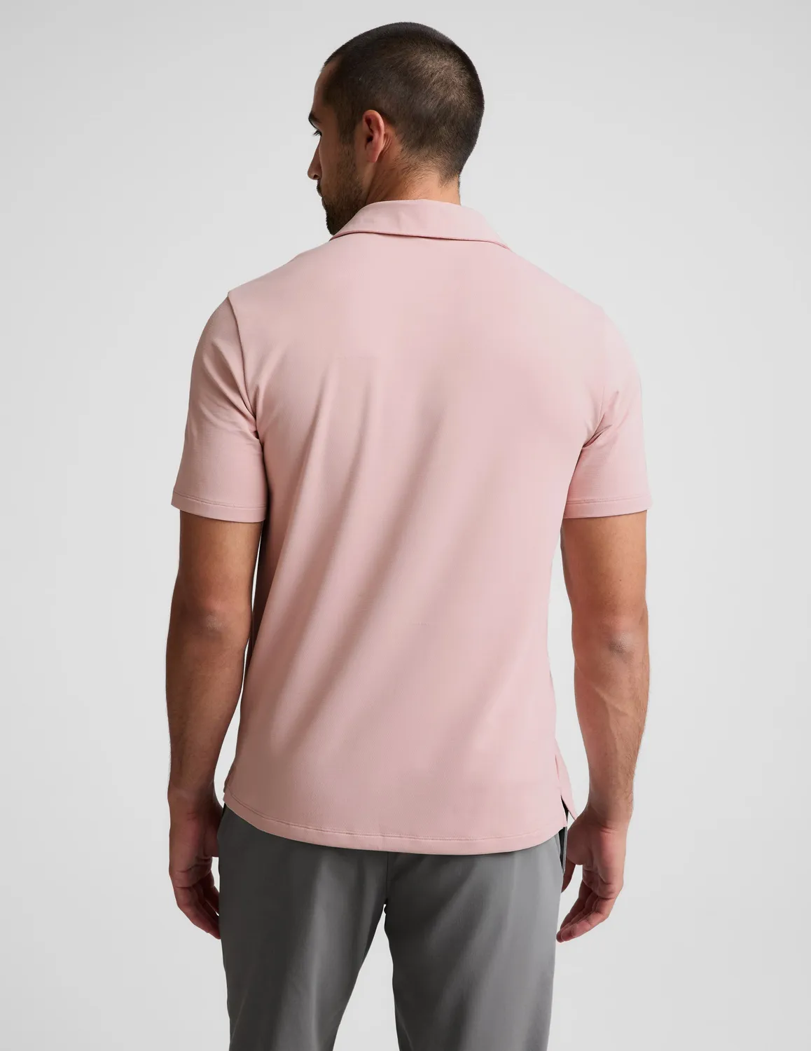 Beyond Yoga All In Active Men's Polo pikétröja Umber Pink fukttransporterande