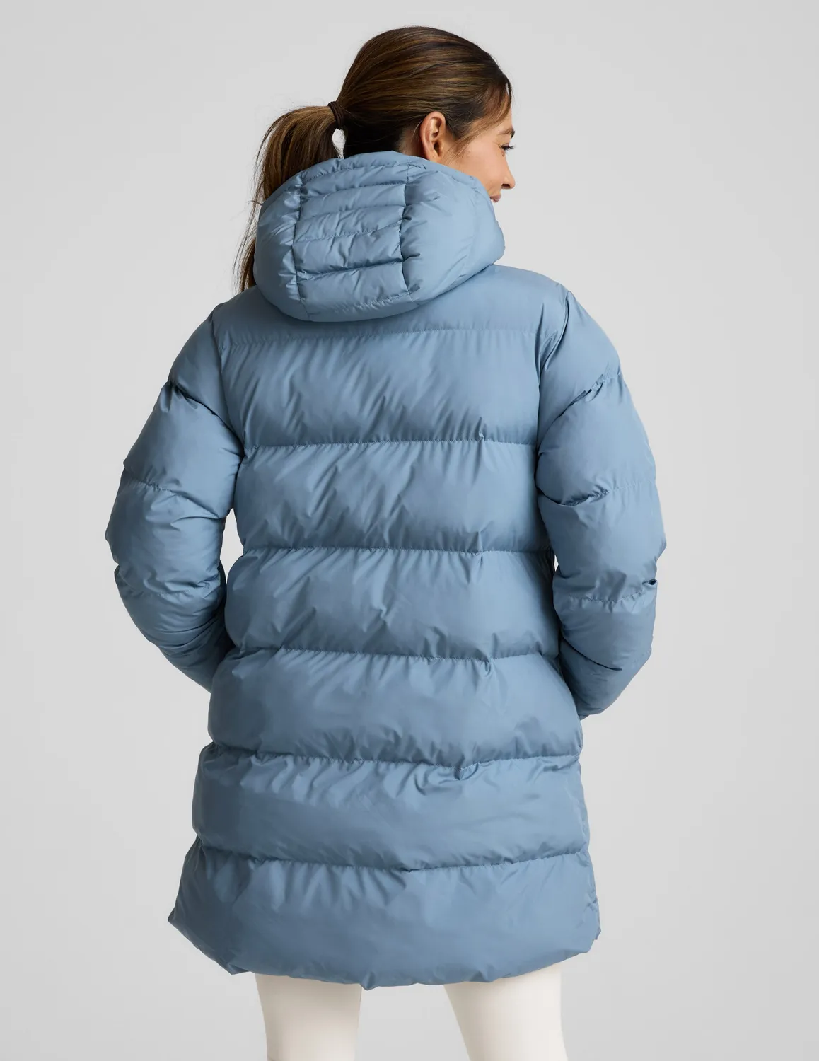 Beyond Yoga Warm Up Mid Length Puffer Jacket pufferjacka Lunar Blue