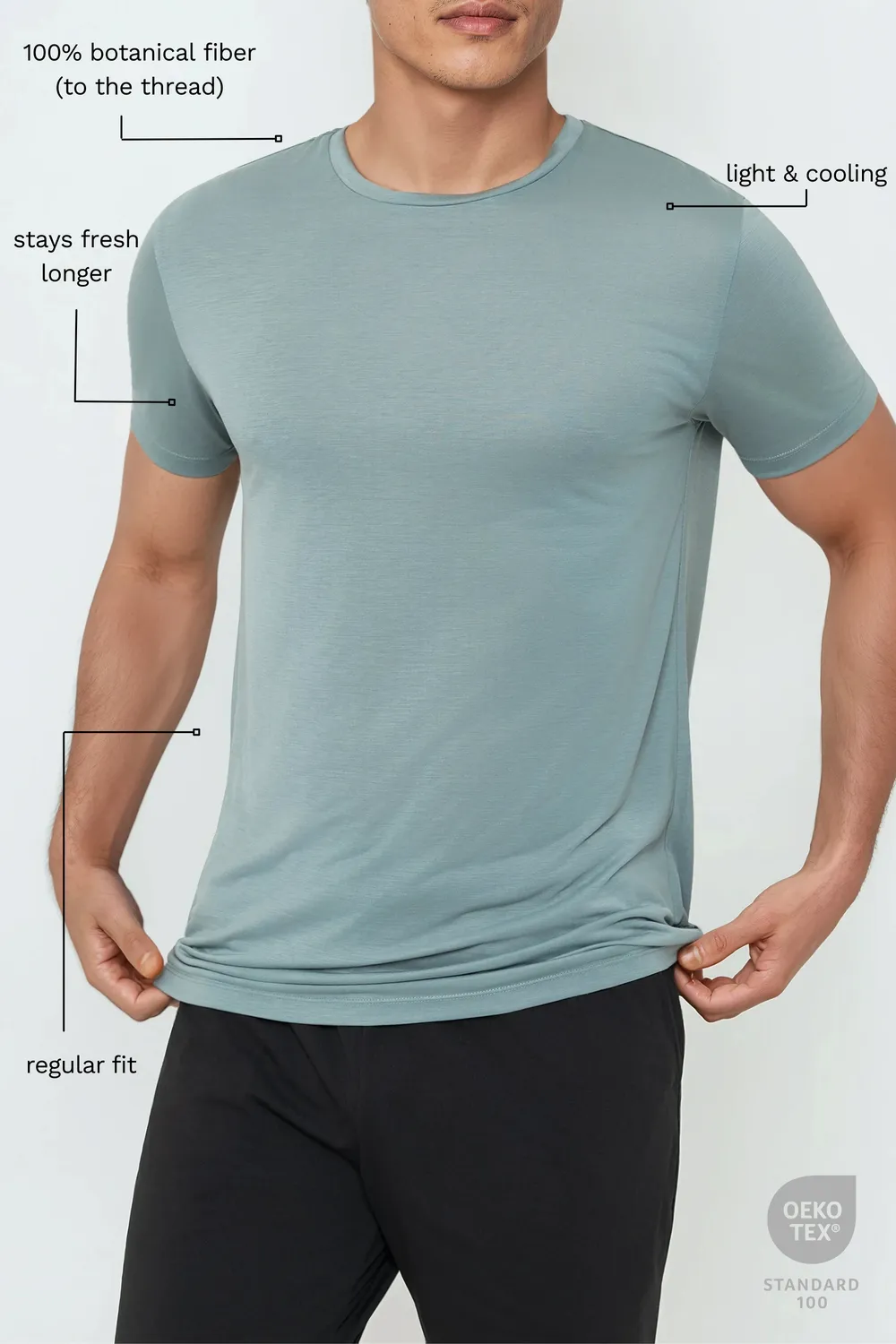 Tripulse AER t-shirt herr Eucalyptus Green naturfiber