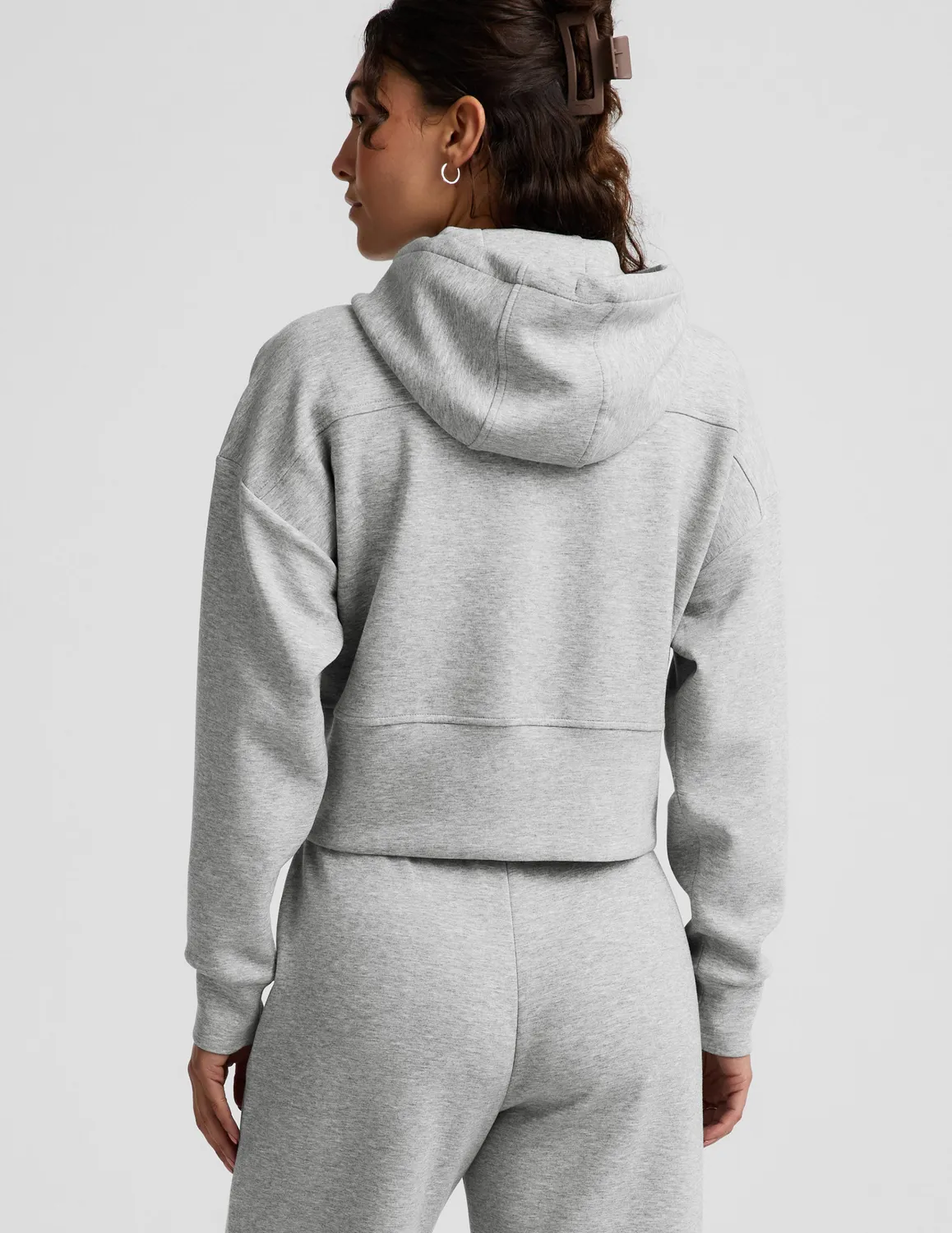 Beyond Yoga SoftSpring Full Zip Hooded Jacket jacka Heather Gray grå