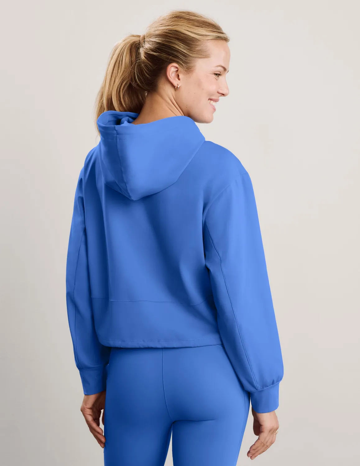 Beyond Yoga Pacer Fleece-Backed hoodie blå borstad insida
