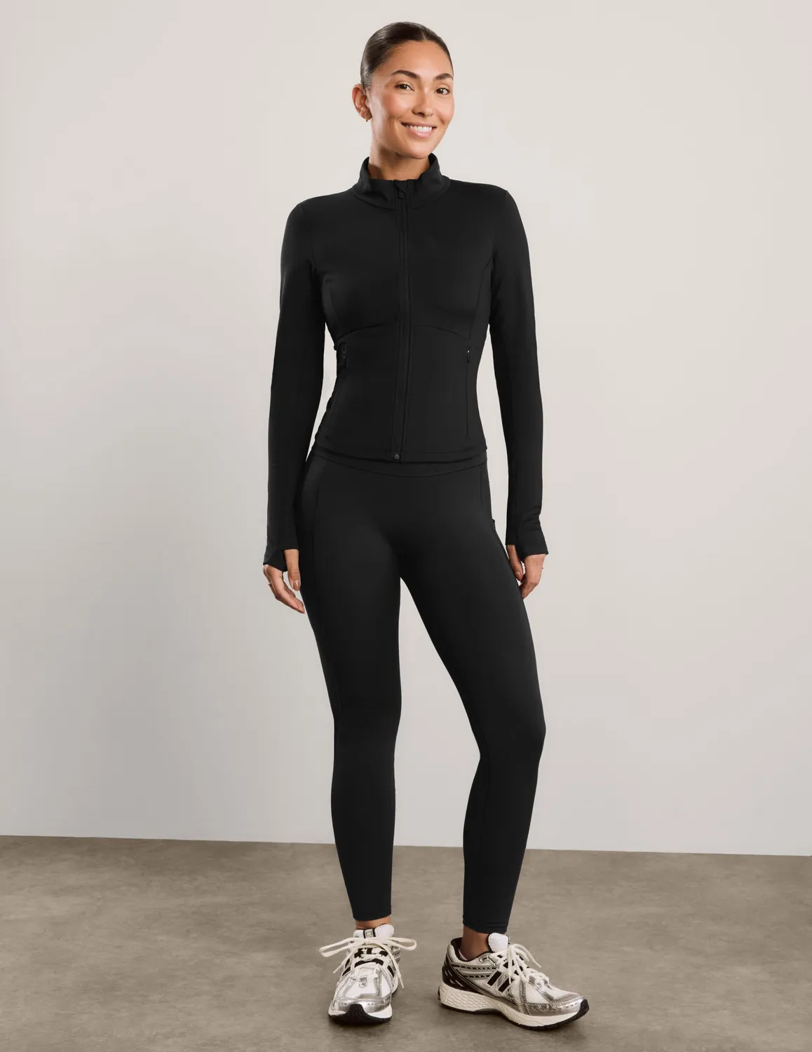 Beyond Yoga Pacer Fleece-Backed jacka dam svart